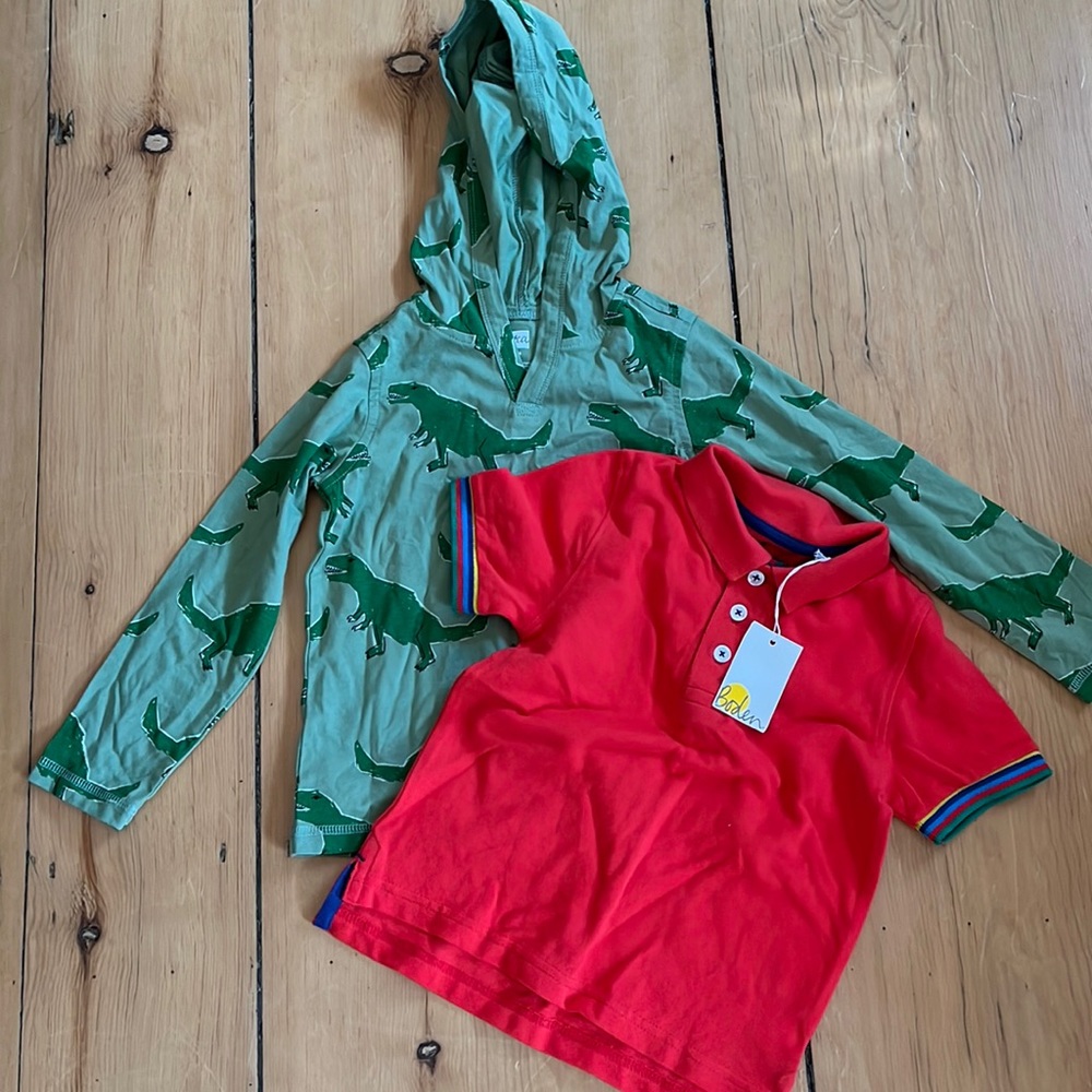 3-4y NWT Boden polo and NWOT 4 Tea Collection hoodie